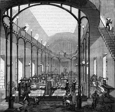 كسب المال: الدرفلة والقطع. نقش في "" Le Monde Illustré "" رقم 145 بتاريخ 21 يناير 1860. بواسطة المدرسة الفرنسية
