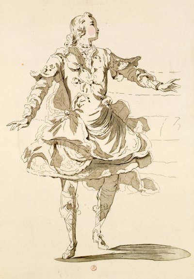 Monsieur Jeliotte مثل Pigmalion ، في Pigmalion ، libretto بواسطة Lamotte ، ألحان جان فيليب رامو (1683-1764) 1748 (نقش الألوان) بواسطة المدرسة الفرنسية