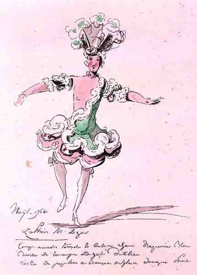 Monsieur Leger في دور Zephyr ، في Nais ، نص مكتوب من تأليف Cahusac ، ألحان جان فيليب رامو (1683-1764) 1764 (نقش ملون) بواسطة المدرسة الفرنسية