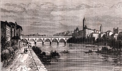 مونتوبان - لانغدوك روسيون ميدي بيرينيه - نقش في "La France illustree: الجغرافيا والتاريخ والإدارة الإحصائية" بقلم V.-A. الشعير براون. 1884 بواسطة المدرسة الفرنسية