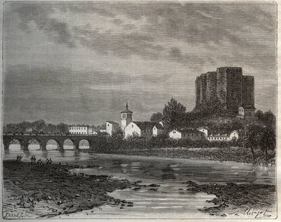 قسم Montrond-les-Bains (Montrond les Bains) في Loire في منطقة Rhone-Alpes - نقش في "La France illustree: الجغرافيا والتاريخ والإدارة الإحصائية" بقلم V.-A. الشعير براون. 1884 بواسطة المدرسة الفرنسية