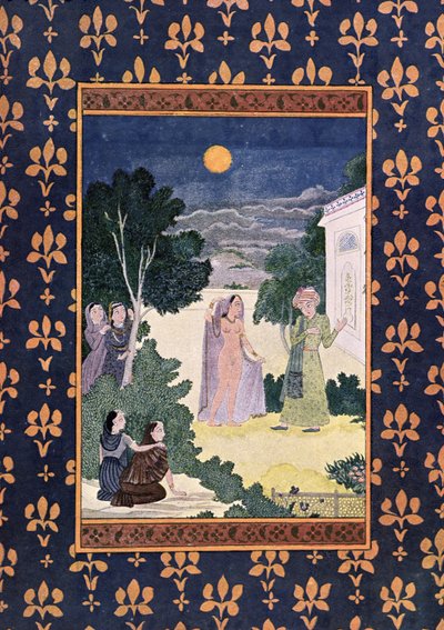 قمر الجمال ، توضيح ليالي عربية ، 1895 (نقش ملون) بواسطة المدرسة الفرنسية