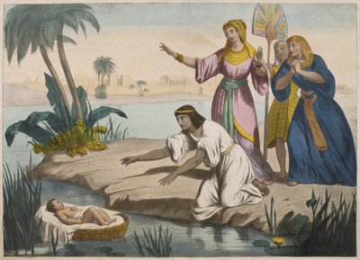 أنقذ موسى من النيل ، توضيح من التعليم المسيحي Listoire Sainte ، نشره Charles Delagrave ، باريس بواسطة المدرسة الفرنسية