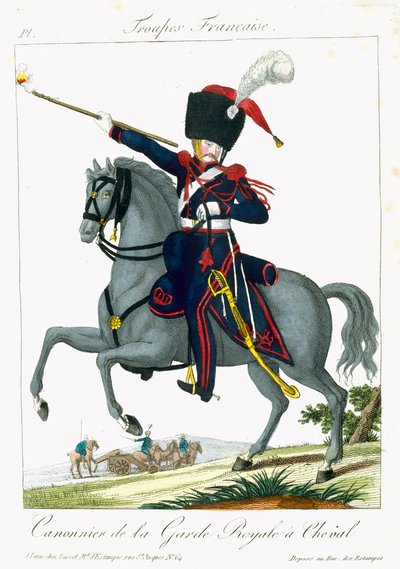مدفع من الحرس الملكي ، من فرقة الفرانسيس ، حانة. شي باسيت ، باريس ، 1790 بواسطة المدرسة الفرنسية