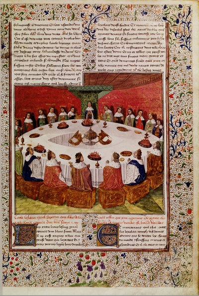 Ms.Fr. 112 و 5 ظهور الكأس المقدسة ، من كويست ديل سانت غراال ، 1470 بواسطة المدرسة الفرنسية