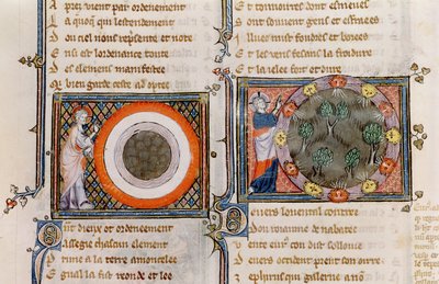 Ms 1044 fol.17v الخلق ، من Ovide Moralise بقلم كريتيان ليجوايس بواسطة المدرسة الفرنسية