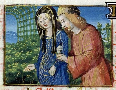 السيدة 134 مايو: مغازلة الزوجين ، من كتاب ساعات بواسطة المدرسة الفرنسية