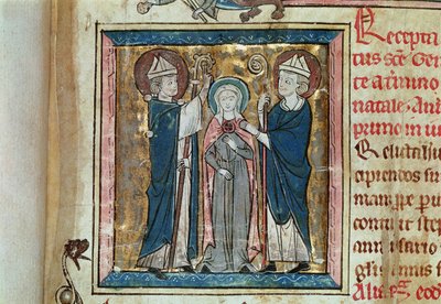 السيدة 16261 و .1 تقدمة القديس جينيفيف ، من Censier de lAbbaye Sainte-Genevieve بواسطة المدرسة الفرنسية