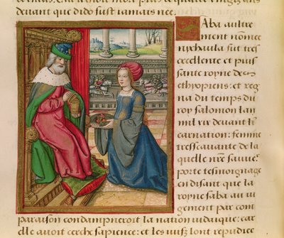 السيدة 17 ملكة سبأ ، من Vie des Femmes Celebres ، c.1505 بواسطة المدرسة الفرنسية