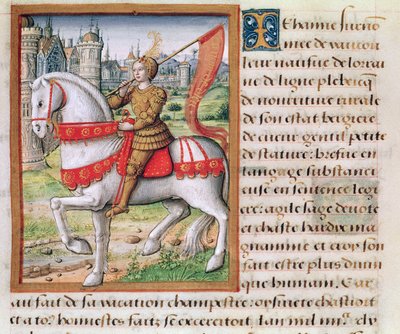 السيدة 17 ص 76 من جان دارك من Vie des Femmes Celebres ، c.1505 بواسطة المدرسة الفرنسية