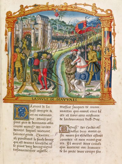 السيدة 18 f.92r حصار Beauvais بقلم Charles le Temeraire ، دوق بورغوندي ، 27 يونيو 1472 ، من مذكرات Philipp of Commines (1445-1509) بواسطة المدرسة الفرنسية