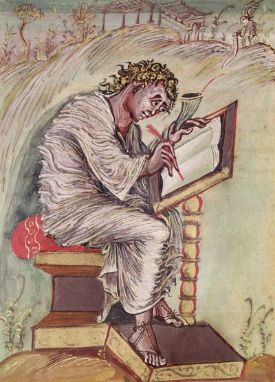 السيدة 1 fol.18v سانت ماثيو ، من أناجيل إيبو ، c.816-835 بواسطة المدرسة الفرنسية