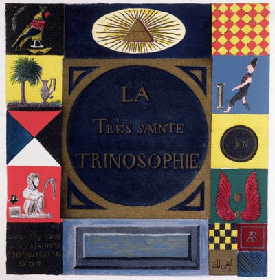 السيدة 2400 في واجهة La Tres Sainte Trinosophie المنسوبة إلى Comte de Saint-Germain (1696-1784) (مرحاض على ورق) بواسطة المدرسة الفرنسية