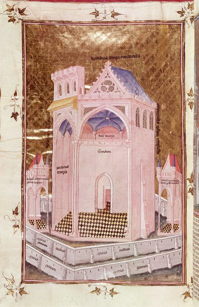 Ms 292 Tome 3 fol.214v معبد القدس ، من Postilles sur la Bible للكاتب نيكولاس دي لاير بواسطة المدرسة الفرنسية