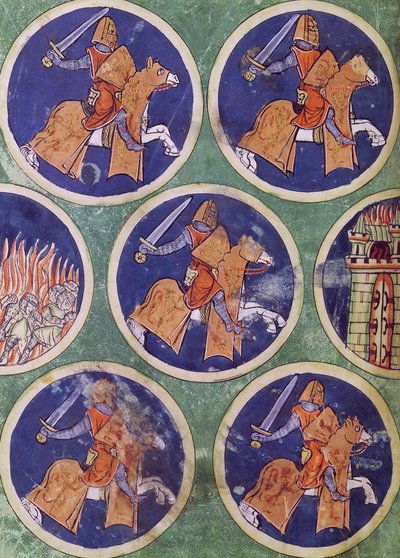 Ms 3516 fol.217v Five Knights بواسطة المدرسة الفرنسية
