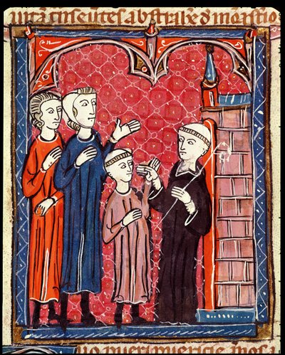 Ms 372 f.53r طفل من دير من والديه ، من Decrets de Gratien بواسطة المدرسة الفرنسية