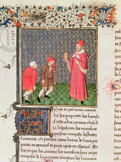 Ms 399 fol.35v Beggars، from Livre des Proprietes des Choses by Barthelemy lAnglais بواسطة المدرسة الفرنسية