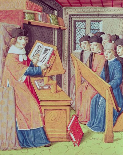 السيدة 493 fol.56r التدريس من Les Georgics بواسطة Virgil مع شرح Servius ، 1469 بواسطة المدرسة الفرنسية