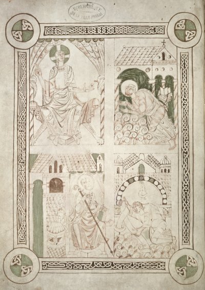 السيدة 616 ص .1 ظ سانت أوغسطين عند أقدام المسيح والكاتب الأردوس تقدم كتابه إلى سانت فاست ، صورة اعترافات سانت أوغسطين بواسطة المدرسة الفرنسية