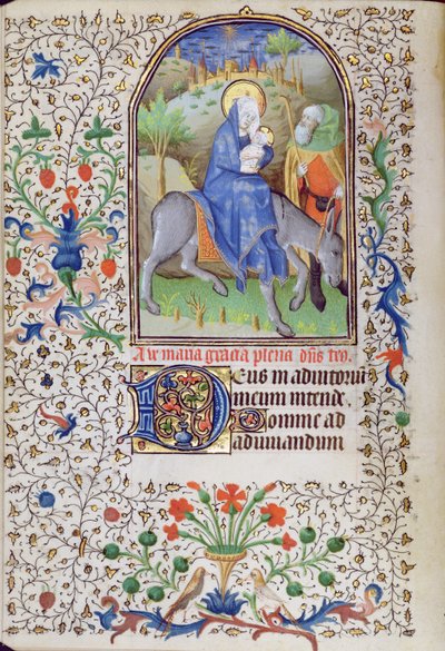 Ms 66 f.55v الرحلة إلى مصر ، من كتاب ساعات ، أميان بواسطة المدرسة الفرنسية