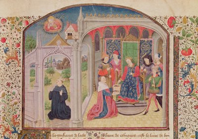 السيدة 927 Fol.1 عرض الأخلاق للملك من قبل المترجم ، من الأخلاق والسياسة والاقتصاد بواسطة أرسطو (384-322 قبل الميلاد) بواسطة المدرسة الفرنسية