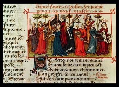السيدة Fr 12476 Fol.109v The Muses Muses from Le Champion des Dames by Martin le Franc (1410-61) 1451 بواسطة المدرسة الفرنسية