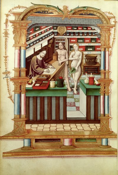 السيدة الاب 1537 المسيح الصيدلاني مع آدم وحواء ، من الأغاني الملكية في مفهوم توج بوي دي روان بواسطة المدرسة الفرنسية