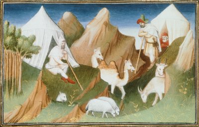 Ms Fr 2810, Karachar nomads with their herds, miniature from 