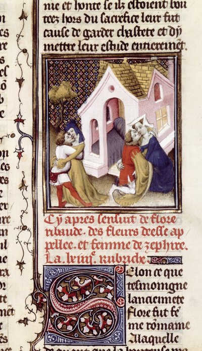 السيدة Fr 598 f.97 البغايا مع العملاء ، من Des Claires et Nobles Femmes ، بقلم جيوفاني بوكاتشيو (1313-75) ج 1403 بواسطة المدرسة الفرنسية