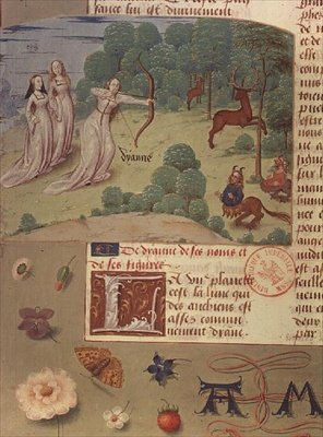 السيدة الأب 9197 الصحيفة 140 ظ ديانا الصيد ، من Livre des Eschecs D'Amour (الرق) بواسطة المدرسة الفرنسية