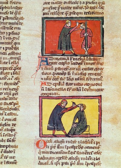 السيدة H 89 fol.6 الجراحة ، من طبعة من "كتاب الجراحة" بقلم روجير دي ساليرن بواسطة المدرسة الفرنسية