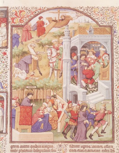 السيدة لات 17294 Fol.515v مشاهد من حياة القديس يعقوب الكبير (ت. 44) من مقاطعة دوق بيدفورد ، 1414-35 بواسطة المدرسة الفرنسية