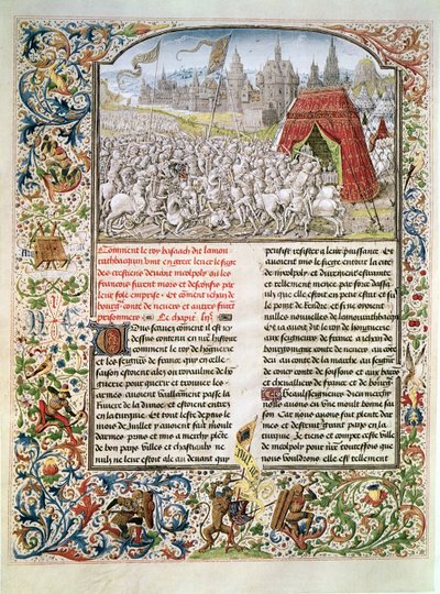 السيدة t.4 fol.230 معركة نيكوبوليس عام 1396 ، الفاكس من مخطوطة Breslau ، من Froissarts Chronicle ، 1472 بواسطة المدرسة الفرنسية