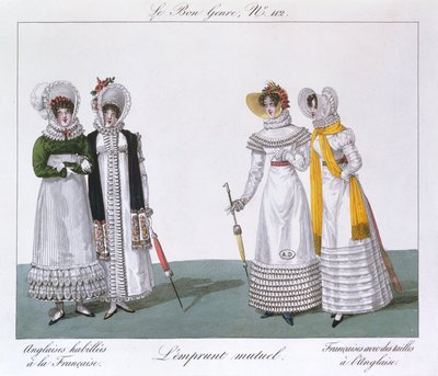 الاقتراض المتبادل ، لوحة من سلسلة Le Bon Genre ، c.1810 بواسطة المدرسة الفرنسية