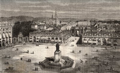 نانسي - Meurthe-et-Moselle - نقش في "فرنسا اللامعة: الجغرافيا والتاريخ والإدارة الإحصائية" بقلم VA Malt-Brown. 1884 بواسطة المدرسة الفرنسية