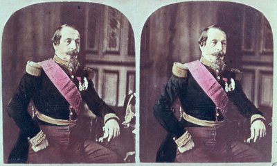 نابليون الثالث (1808-1873) ، c.1860 ، صورة مجسمة ملونة التقطت بين 1860 و 1870 بواسطة المدرسة الفرنسية