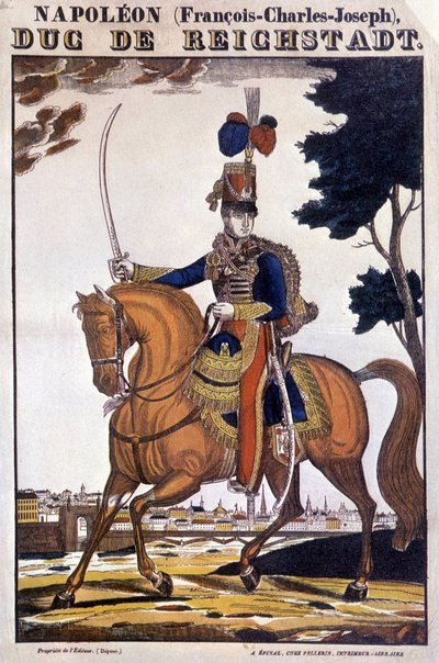نابليون الثاني، ابن الإمبراطور نابليون الأول (1769-1821)، على ظهر حصان - صورة إبينال بواسطة المدرسة الفرنسية