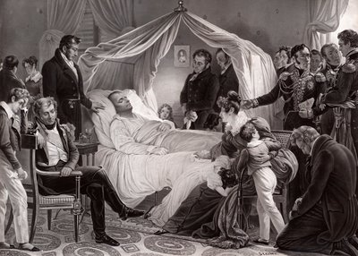 نابليون الأول على فراش موته في سانت هيلانة ، 5 مايو 1821 ، بعد لوحة تشارلز دي ستوبين بواسطة المدرسة الفرنسية