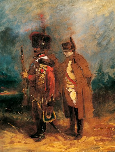 Napoleon during the Defence of France in 1814 (oil on canvas) بواسطة المدرسة الفرنسية
