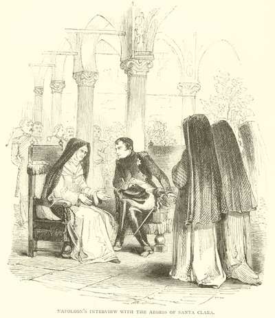 مقابلة نابليون مع Abbess of Santa Clara (نقش) بواسطة المدرسة الفرنسية