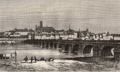 Nevers - Nievre en region Burgundy - نقش في "La France illustree: الجغرافيا والتاريخ والإدارة الإحصائية" بقلم V.-A. الشعير براون. 1884 بواسطة المدرسة الفرنسية