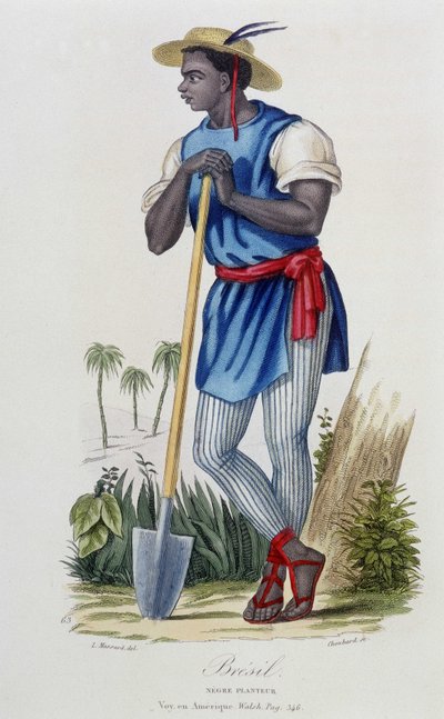 Negro planteur du Brasil - في "" Universal Bibliotheque des Voyages "بقلم ألبرت مونتيمونت ، محرر. أرماند أوبريه ، باريس بواسطة المدرسة الفرنسية