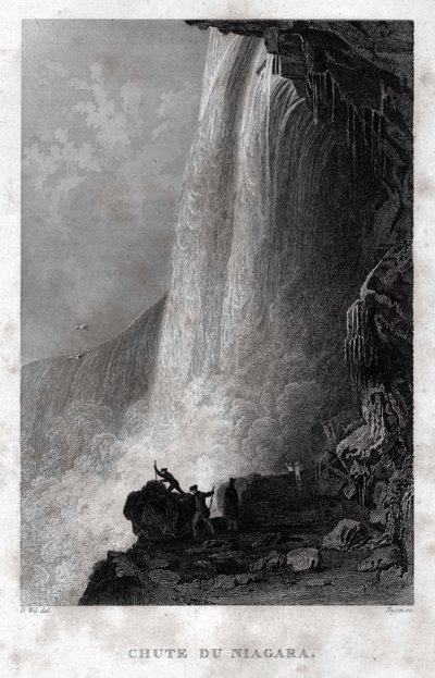 شلالات نياجرا. (نقش ، حوالي 1860) بواسطة المدرسة الفرنسية