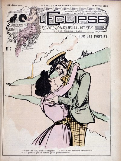 على التحصينات: الولد الشرير (السفاح) وصديقته - couv. "" الكسوف "" "بتاريخ 16/2/1899. بواسطة المدرسة الفرنسية