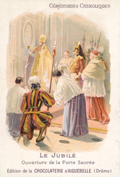 Opening of the holy door by the pope, Jubilee (chromolitho) بواسطة المدرسة الفرنسية