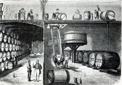 P. Morel and F. Souzac أقبية وورش عمل في بوردو من Le Monde Illustre ، 1864 بواسطة المدرسة الفرنسية