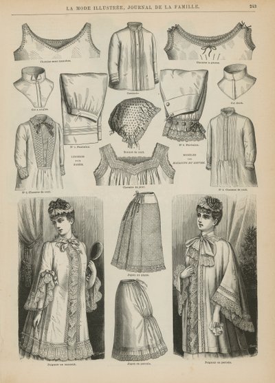 صفحة من La Mode Illustree ، 1885 بواسطة المدرسة الفرنسية