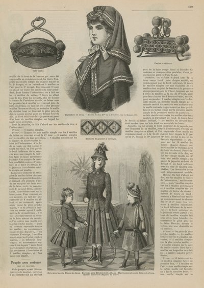صفحة من La Mode Illustree ، 1885 بواسطة المدرسة الفرنسية