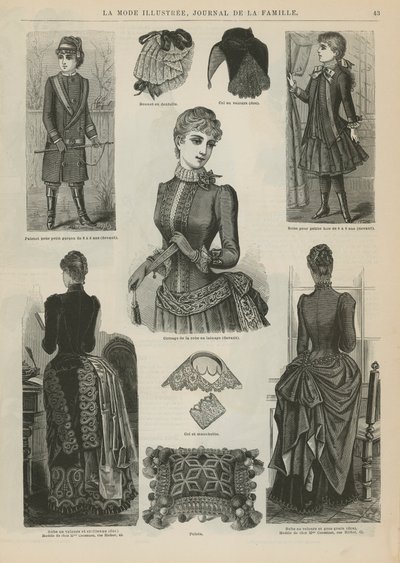 صفحة من La Mode Illustree ، 1885 بواسطة المدرسة الفرنسية