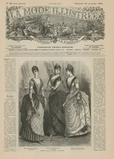 صفحة من La Mode Illustree ، 1885 بواسطة المدرسة الفرنسية